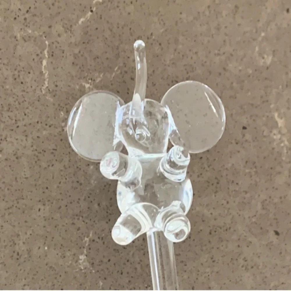 NWOT Vtg Princess House Crystal Glass Elephant Swizzle Stick Stirrer